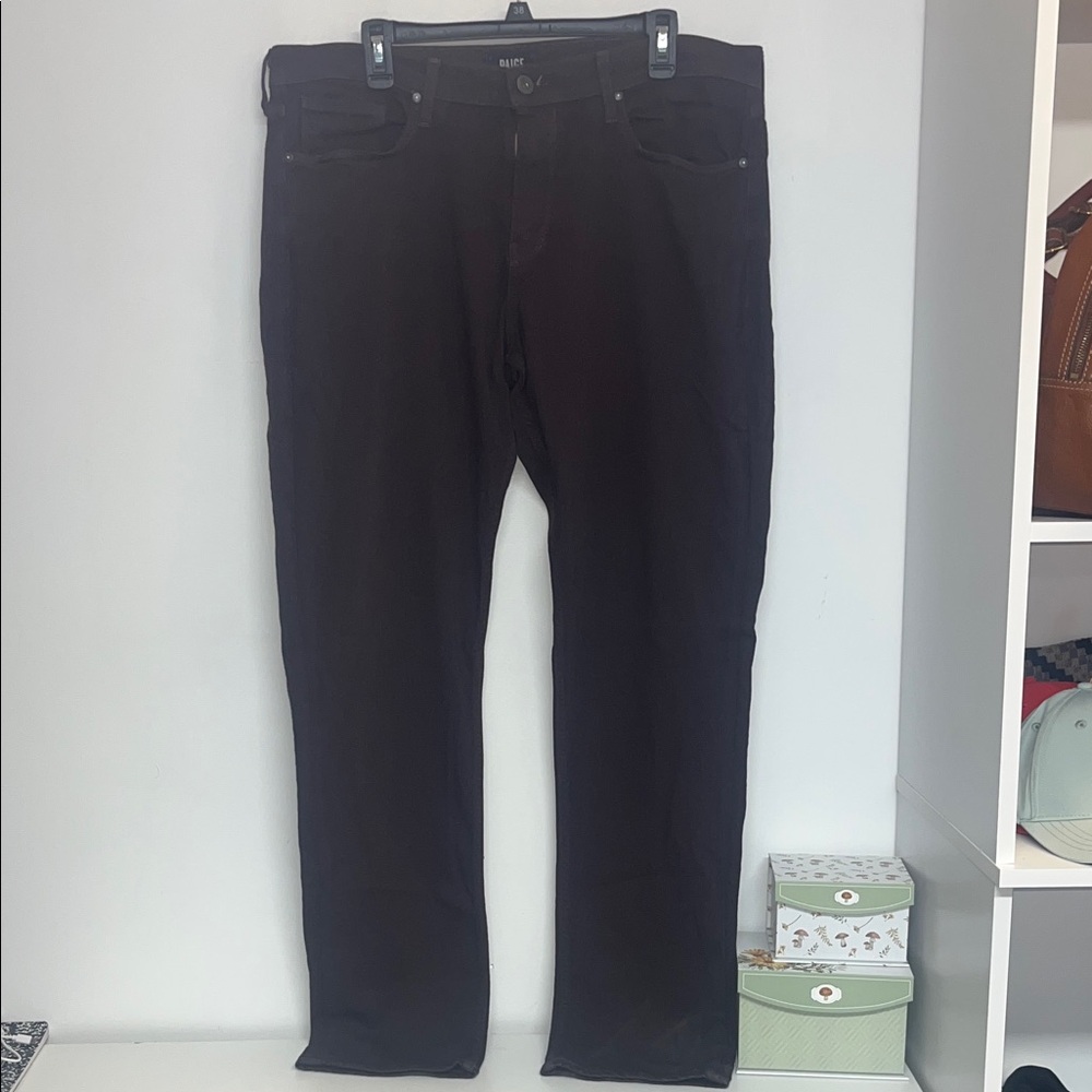 PAIGE Men's Sz 38 Federal Style Pants Dark Brown, Inseam 31”, Stylish, Quality